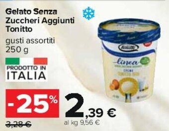 Carrefour Gelato Senza Zuccheri Aggiunti Tonitto gusti assortiti 250 g offerta