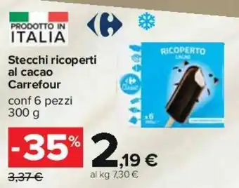 Carrefour Stecchi ricoperti al cacao Carrefour conf 6 pezzi 300 g offerta