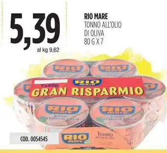 Carico Cash & Carry Rio Mare Tonno all'Olio di Oliva 80g x 7 offerta
