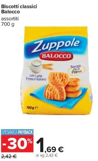 Carrefour Biscotti classici Balocco assortiti 700 g offerta