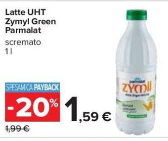Carrefour Latte UHT Zymyl Green Parmalat scremato 1 l offerta