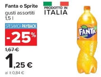 Carrefour Fanta o Sprite gusti assortiti 1,5 l offerta