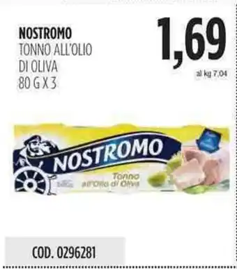 Carico Cash & Carry Nostromo Tonno All'Olio di Oliva 80g x 3 offerta