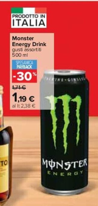Carrefour Monster Energy Drink gusti assortiti 500 ml offerta