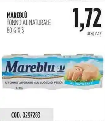 Carico Cash & Carry Mareblu Al Naturale Tonno 80g x 3 offerta
