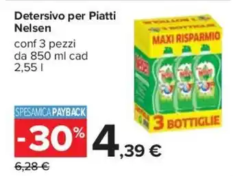 Carrefour Detersivo per Piatti Nelsen conf 3 pezzi 2,55 l offerta