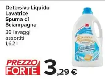 Carrefour Detersivo Liquido Lavatrice Spuma di Sciampagna Lavatrice 1,62 l offerta