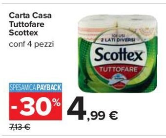 Carrefour Carta Casa Tuttofare Scottex conf 4 pezzi offerta