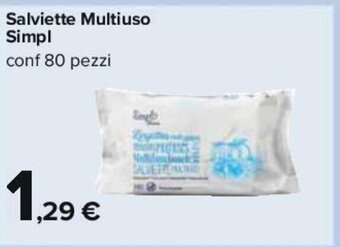 Carrefour Salviette Multiuso Simpl conf 80 pezzi offerta