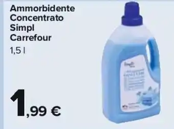 Carrefour Ammorbidente Concentrato Simpl Carrefour 1,5 l offerta