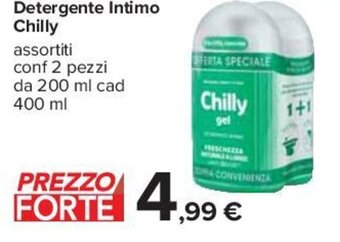 Carrefour Detergente Intimo Chilly assortiti conf 2 pezzi da 200 ml cad 400 ml offerta