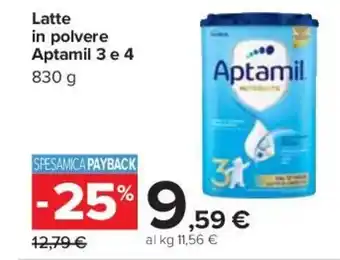 Carrefour Latte in polvere Aptamil 3 e 4 offerta