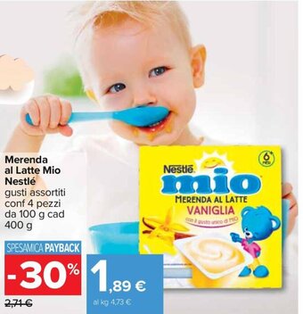 Carrefour Merenda al Latte Mio Nestlé 400 g offerta