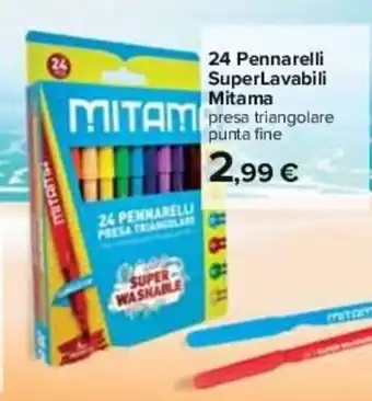 Carrefour 24 Pennarelli SuperLavabili Mitama offerta