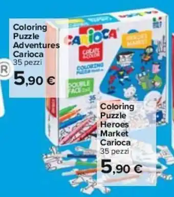 Carrefour Coloring Puzzle Adventures Carioca 35 pezzi offerta