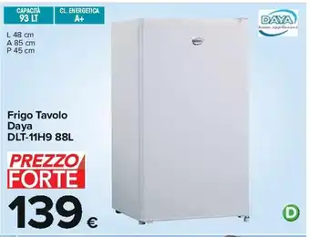 Carrefour Frigo Tavolo Daya DLT-11H9 88L offerta