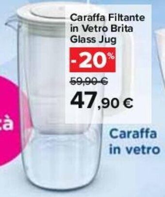 Carrefour Caraffa Filtante in Vetro Brita Glass Jug offerta