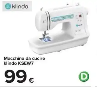 Carrefour klindo Macchina da cucire klindo KSEW7 offerta