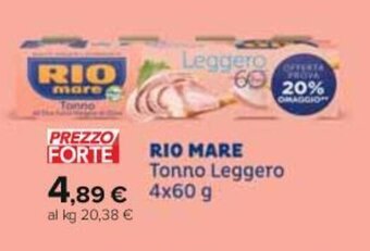 Carrefour RIO MARE Tonno Leggero 4x60 g offerta