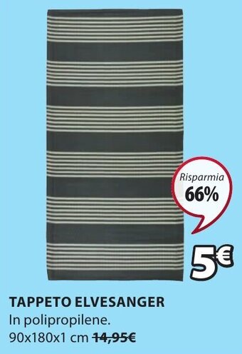 JYSK TAPPETO ELVESANGER In polipropilene. 90x180x1 cm offerta