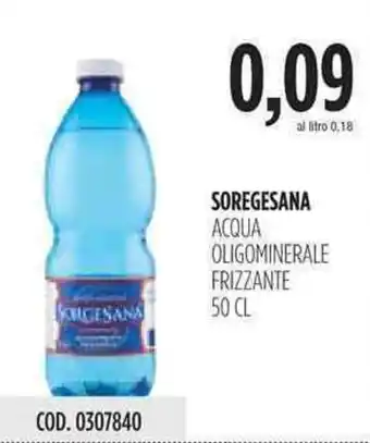 Carico Cash & Carry Soregesana Acqua Frizzante Naturale 50cl offerta