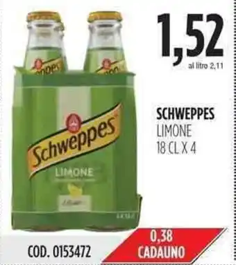 Carico Cash & Carry Schweppes Limone 18cl x 4 offerta