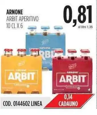 Carico Cash & Carry Arnone Arbit Aperitivo 10cl x 6 offerta