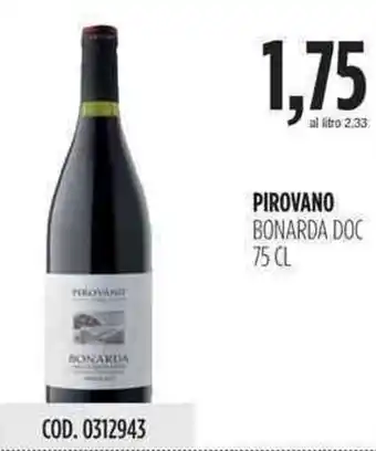 Carico Cash & Carry Pirovano Bonarda Doc 75cl offerta