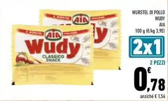 Conad Aia Wudy Wurstel di pollo 100g offerta