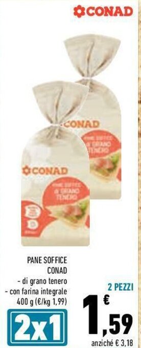 Conad Conad Pane Soffice 400g offerta