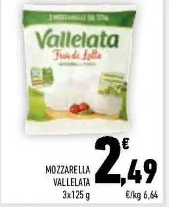 Conad Vallelata Mozzarella 3x125g offerta