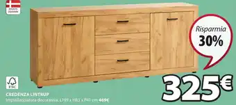 JYSK CREDENZA LINTRUP Impiallacciatura decorativa. L199 x H83 x P41 cm offerta