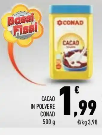 Conad Conad Cacao in Polvere 500g offerta