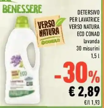 Conad Conad Verso Natura Eco Detersivo per Lavatrice 1,5l offerta