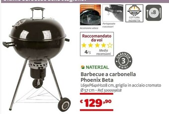 Bricocenter Naterial Barbecue A Carbonella Phoenix Beta offerta