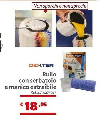 Dexter Rullo Con Serbatoio E Manico Estraibile