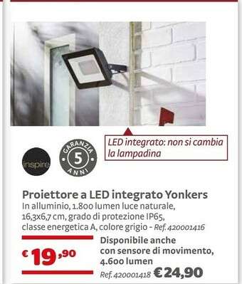 Bricocenter Bricocenter Proiettore A LED Integrato Yonkers offerta