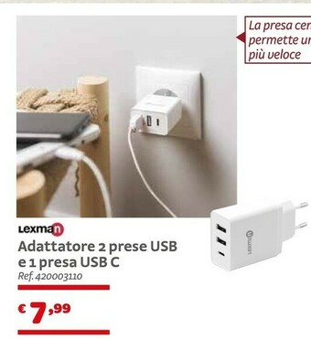 Bricocenter Lexman Adattatore 2 Prese Usb offerta