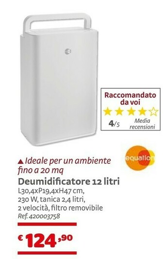 Deumidificatore 12 Litri