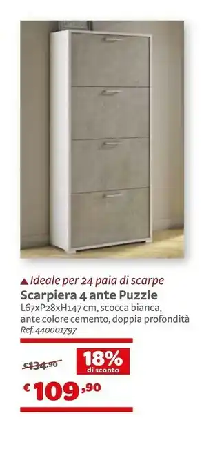 Bricocenter Scarpiera 4 Ante Puzzle offerta
