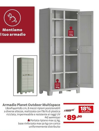 Bricocenter Armadio Planet Outdoor Multispace offerta