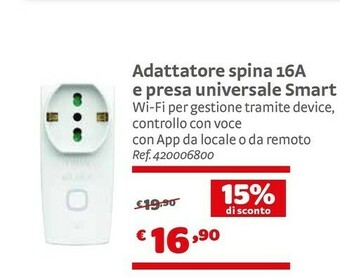 Bricocenter Adattatore Spina 16A E Presa Universale Smart offerta