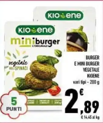 Conad BURGER E MINI BURGER VEGETALE KIOENE 200 g offerta
