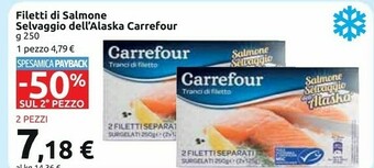 Carrefour Market Carrefour - Salmone Selvaggio Dell'Alaska Tranci Di Filetto 250 G(ml) offerta