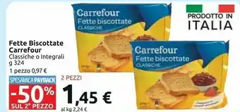 Carrefour Market Carrefour - Fette Biscottate Integrali 324 G(ml) offerta