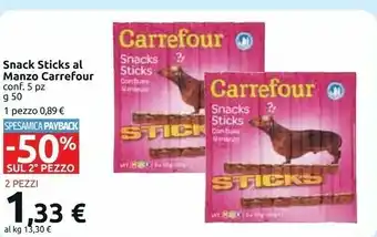 Carrefour Market Carrefour Snack Sticks Al Manzo offerta