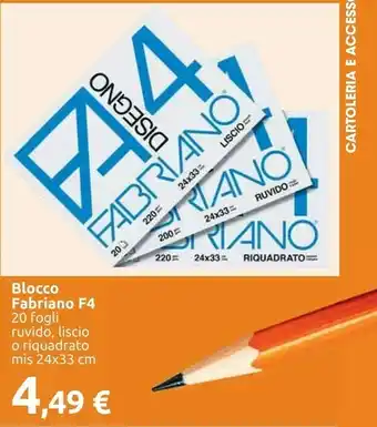 Fabriano Blocco FA/4 20 Fogli 24x33 Cm Riquadrato