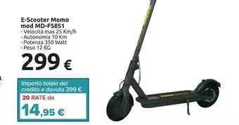 Carrefour Momo Design MD-FS851O 25 Km/h Nero, Arancione offerta