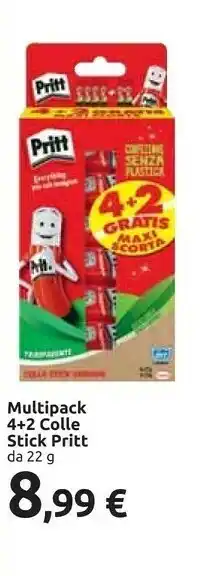 Carrefour Pritt Multipack 4+2 Colle Stick offerta