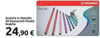 Carrefour Stabilo 20 Pennarelli Pen 68 In Scatola Di Metallo offerta